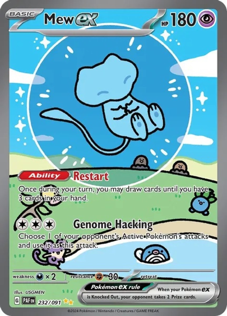 Mew EX in paldean fates TCG set